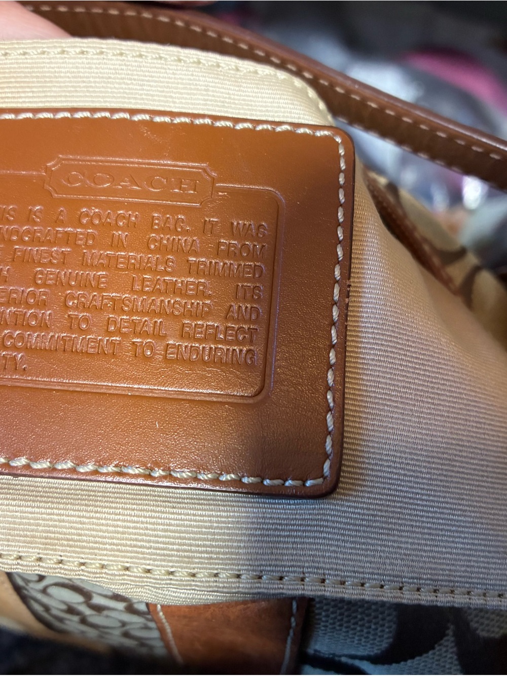 Coach Signature Jacquard Mini Bag with Tassel - Picture 5 of 6
